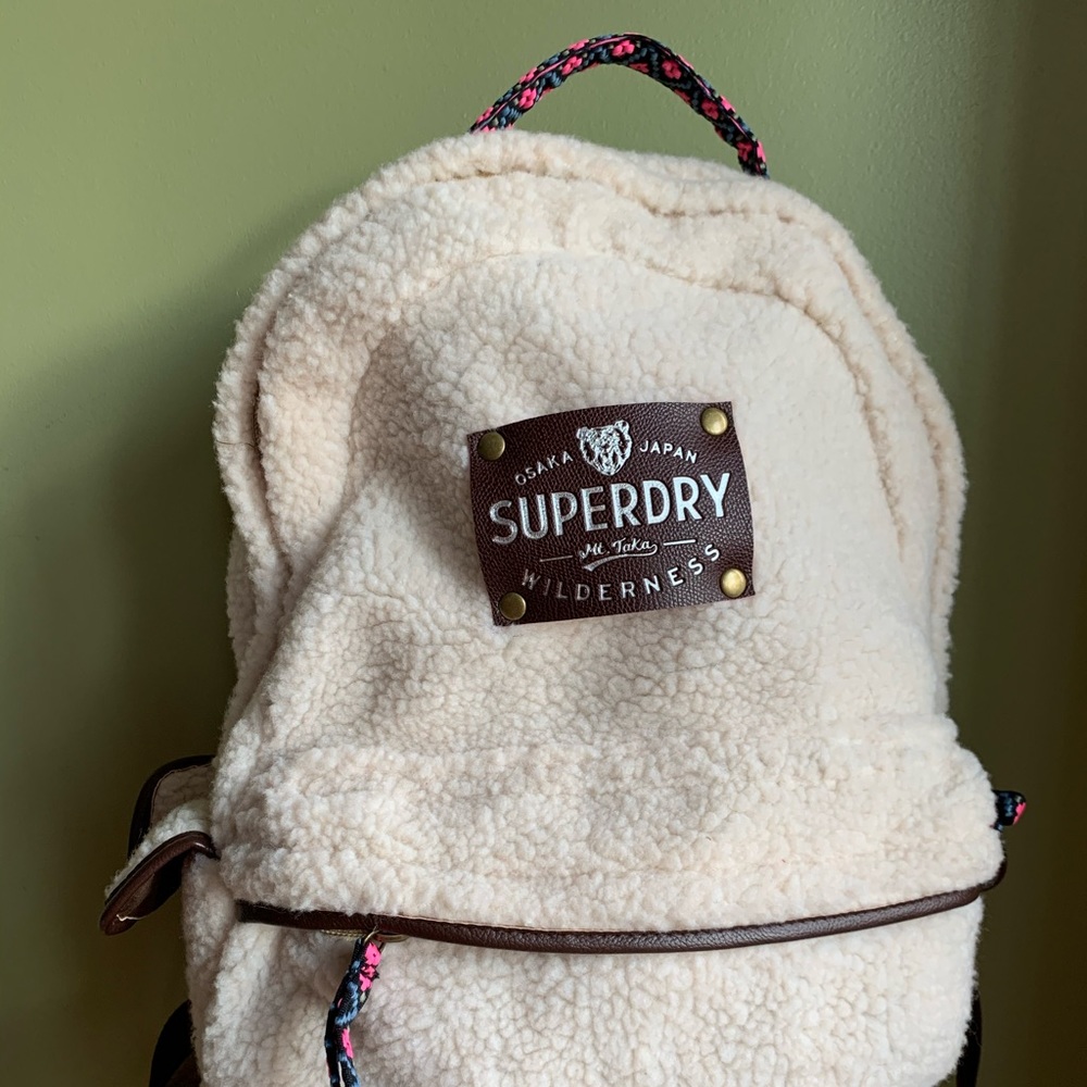SOLD Superdry Japan Sherpa Fur Backpack NWT/Vegan Fur